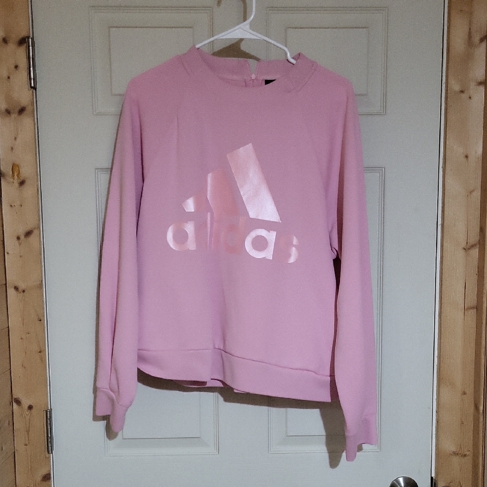 Adidas Women's Pink Crew Neck Sweater